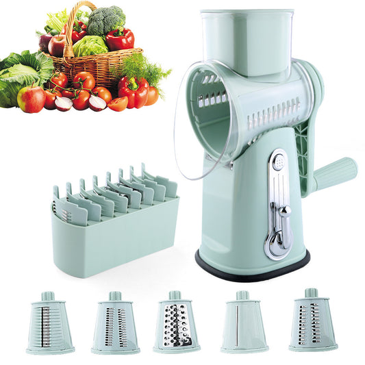 Cheese& Veggies Shredder-5 in 1 Rotary Cheese Grater Shredder